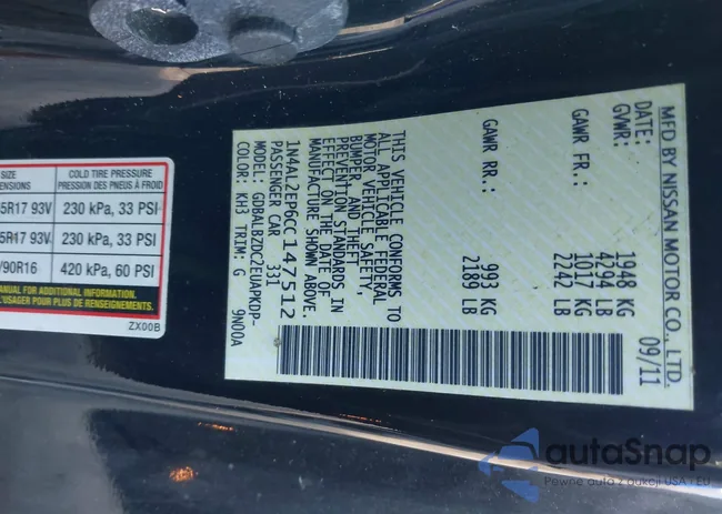 1N4AL2EP6CC147512: 41015525