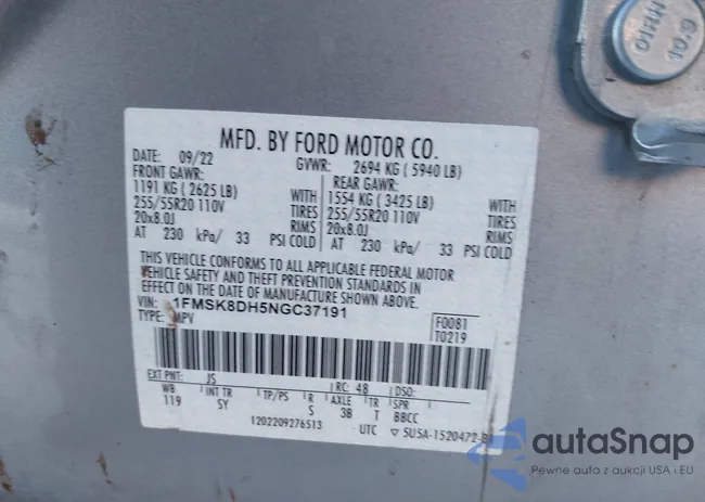 1FMSK8DH5NGC37191: 41016851