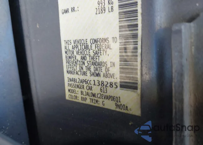 1N4BL2AP6CC138285: 41016925