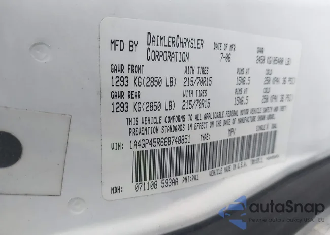 1A4GP45R66B748851: 41019533