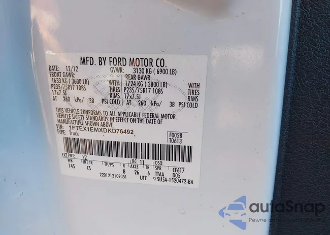 1FTEX1EMXDKD76492: 41019746