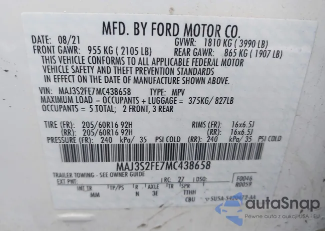 MAJ3S2FE7MC438658: 41021196