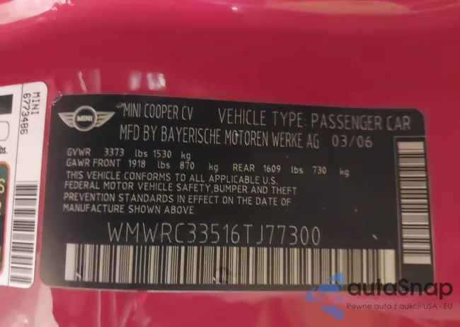 WMWRC33516TJ77300: 41030031