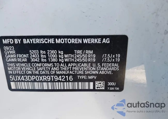 5UX43DP0XR9T94216: 41032019