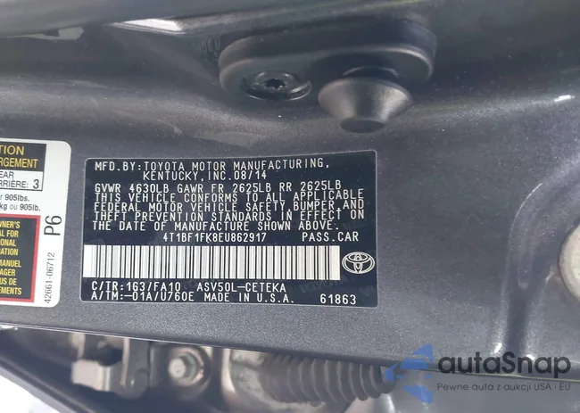 4T1BF1FK8EU862917: 41036511