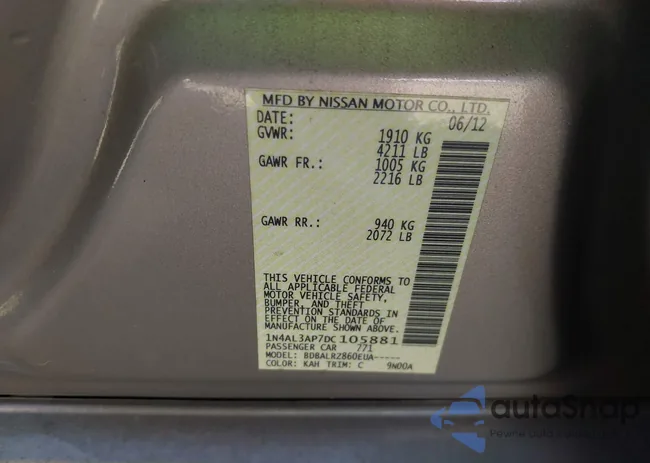 1N4AL3AP7DC105881: 41038072