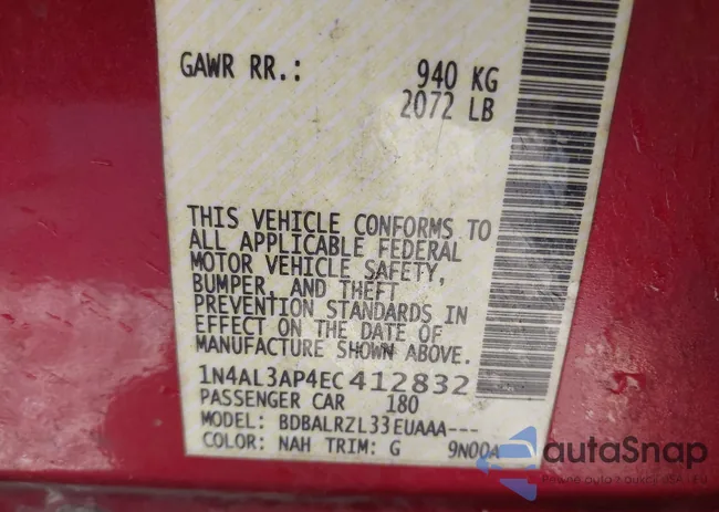 1N4AL3AP4EC412832: 41037381