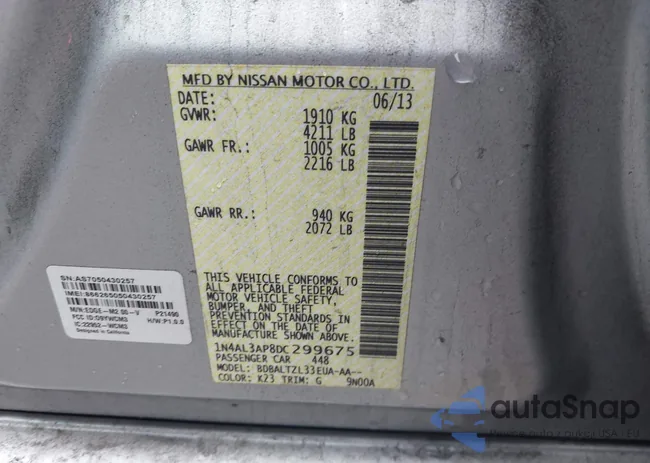 1N4AL3AP8DC299675: 41040699