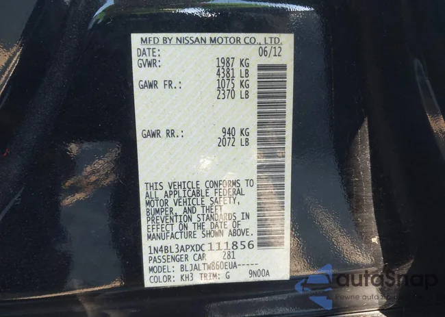 1N4BL3APXDC111856: 41042427