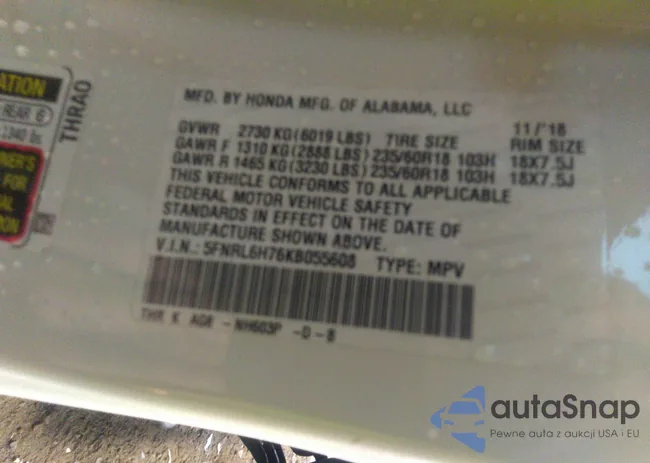 5FNRL6H76KB055608: 41044833