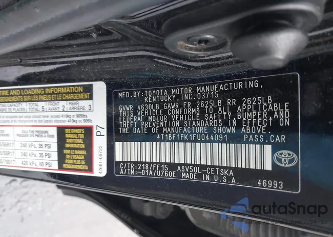 4T1BF1FK1FU044091: 41053069