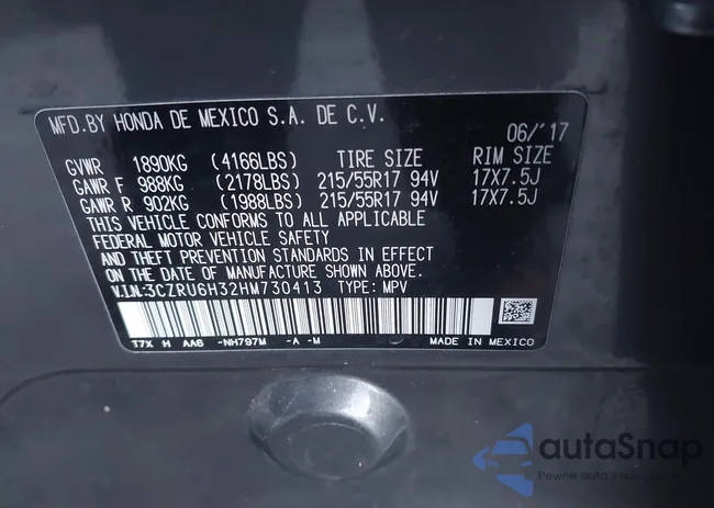 3CZRU6H32HM730413: 41057349