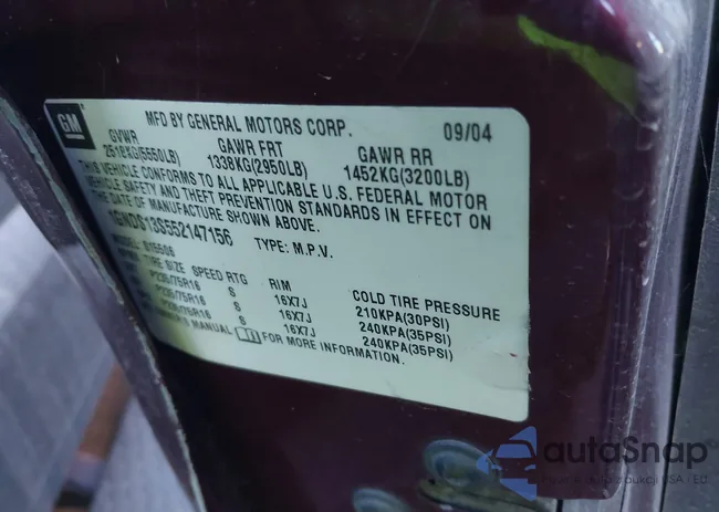 1GNDS13S552147156: 41059556