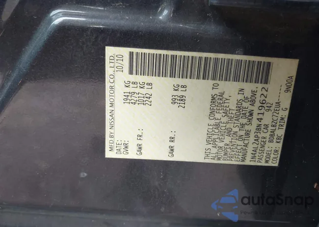 1N4AL2AP3BN419622: 41062752