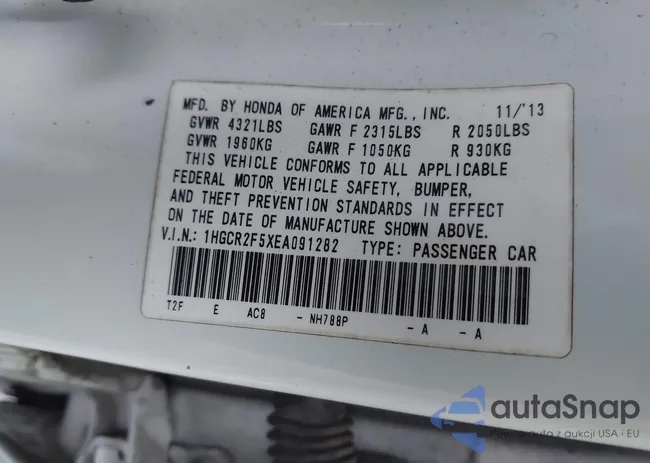 1HGCR2F5XEA091282: 41065518