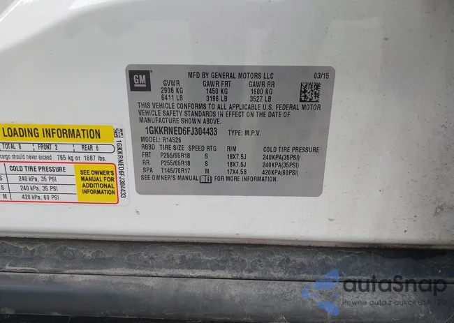 1GKKRNED6FJ304433: 41065559