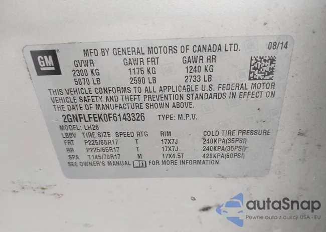 2GNFLFEK0F6143326: 41069972