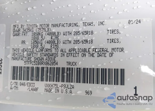 5TFPC5DB8RX062054: 41070262