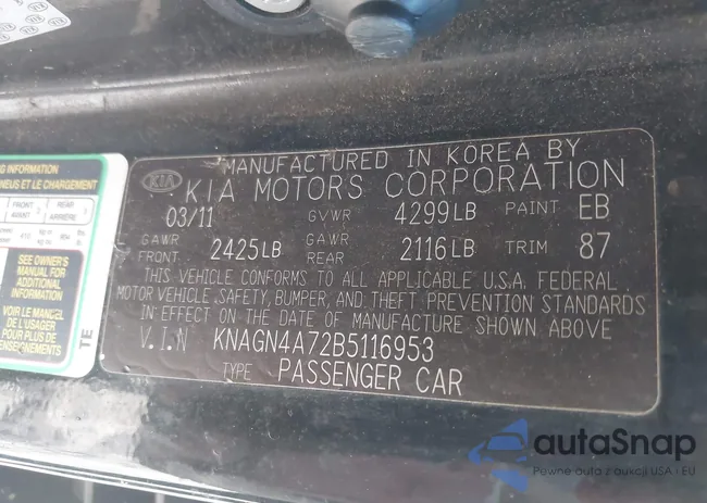 KNAGN4A72B5116953: 41071783