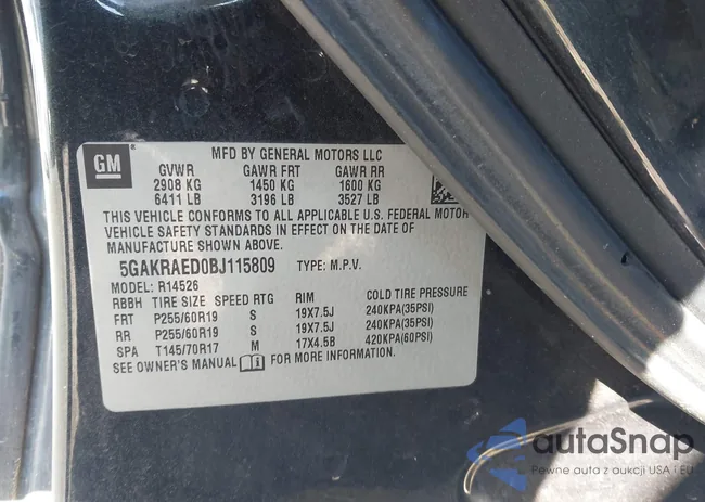 5GAKRAED0BJ115809: 41076715