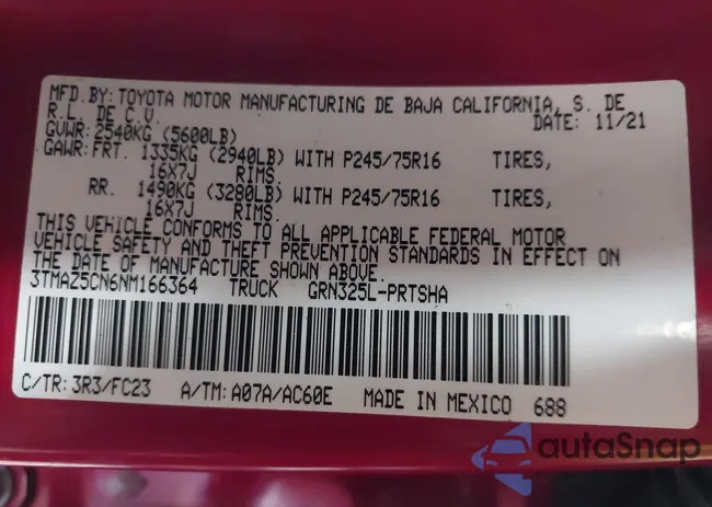 3TMAZ5CN6NM166364: 41080068