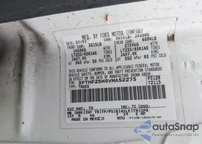 3FTHF25H0VMA52275: 41086632