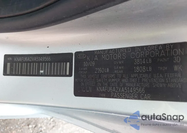 KNAFU6A2XA5149566: 41089877