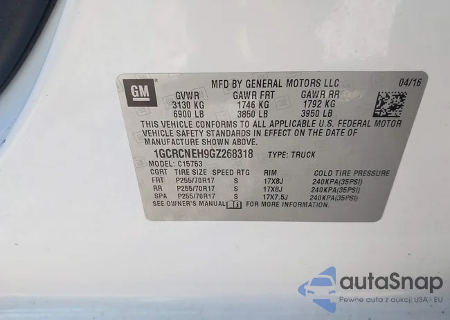 1GCRCNEH9GZ268318: 41090280