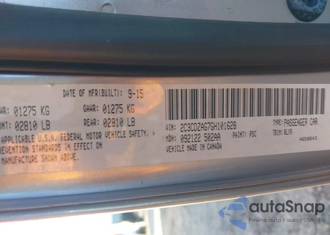 2C3CDZAG7GH101628: 41091218