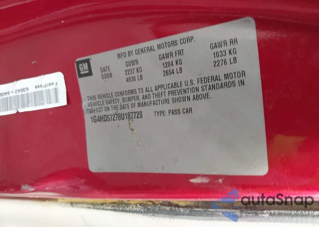 1G4HD57278U187720: 41093530