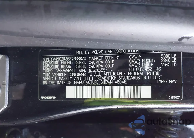 YV4902RS6F2638870: 41093277