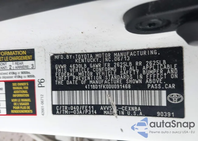 4T1BD1FK0DU091468: 41093940