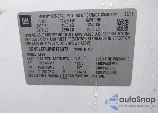 2GNFLEEK8H6175972: 41095582