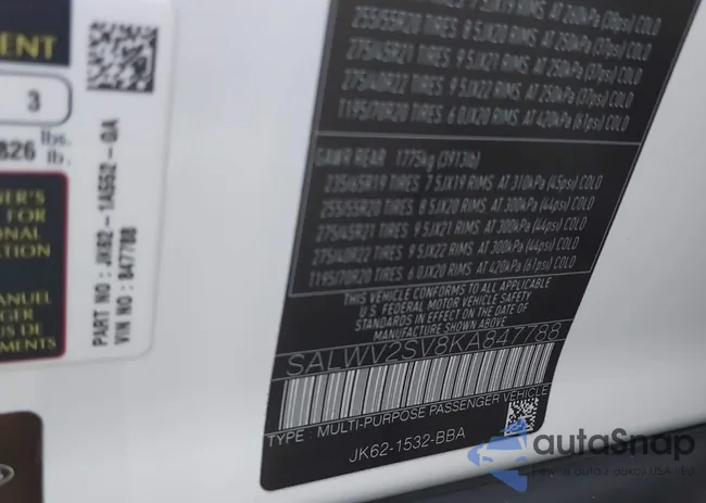 SALWV2SV8KA847788: 41097320