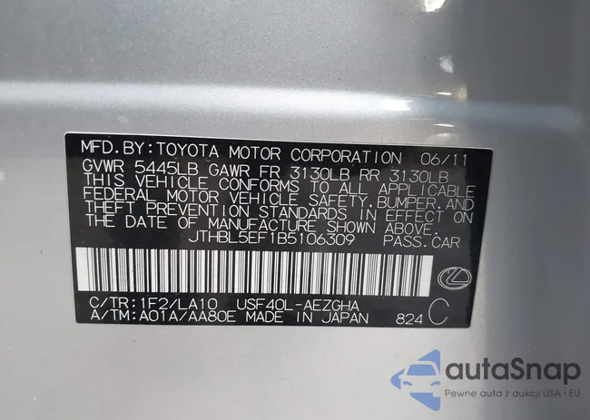 JTHBL5EF1B5106309: 41097322