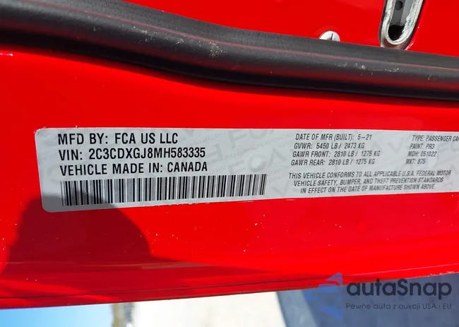 2C3CDXGJ8MH583335: 41097649