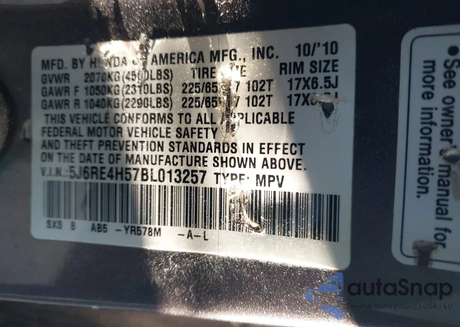 5J6RE4H57BL013257: 41099341