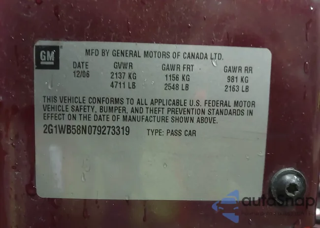 2G1WB58N079273319: 41099642