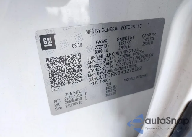 1GCGTCEN0K1275182: 41100760