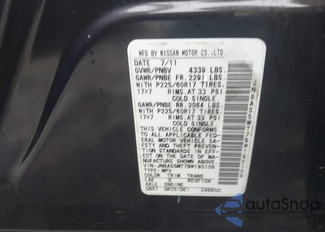 JN8AS5MT7BW190108: 41101818