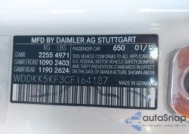 WDDKK5KF3CF164187: 41103701