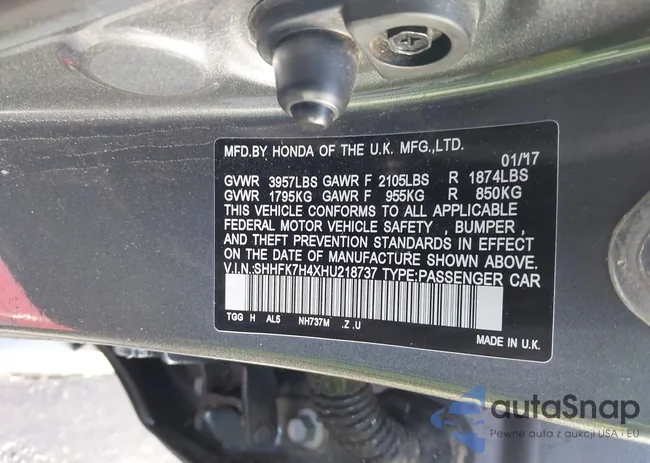 SHHFK7H4XHU218737: 41102908