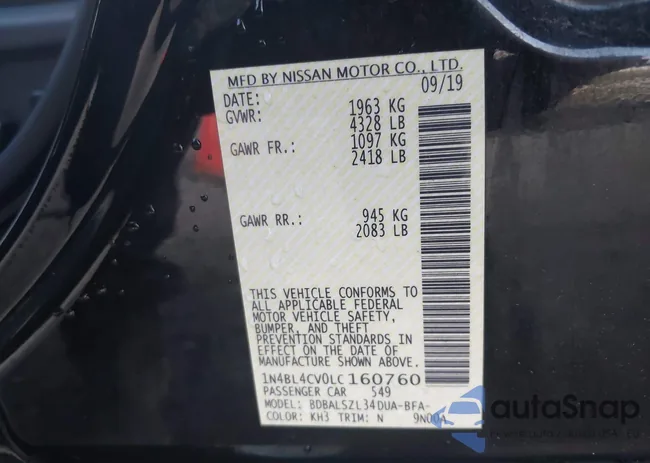 1N4BL4CV0LC160760: 41108442