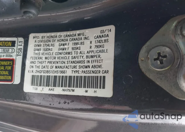 2HGFG3B51EH519661: 41110422