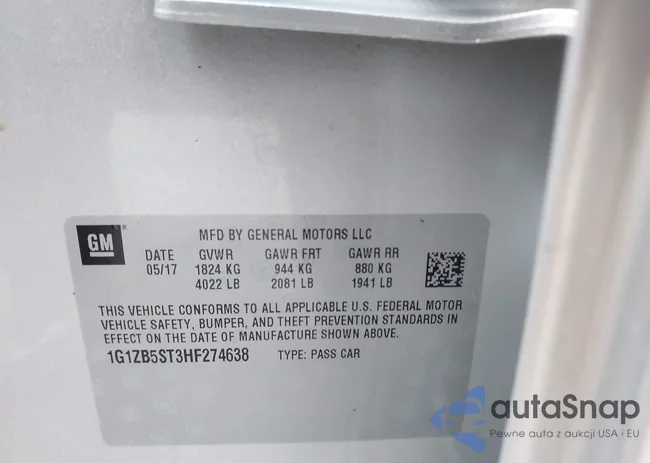 1G1ZB5ST3HF274638: 41111252