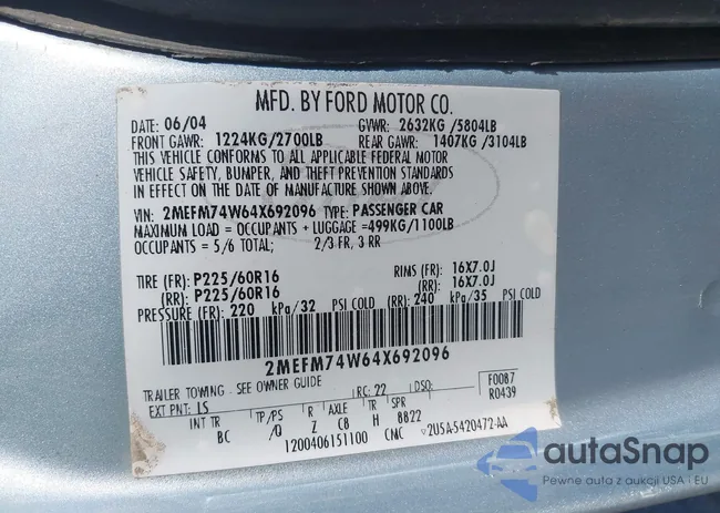 2MEFM74W64X692096: 41113559