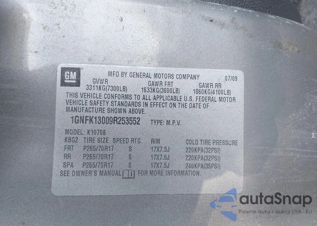 1GNFK13009R253552: 41113129