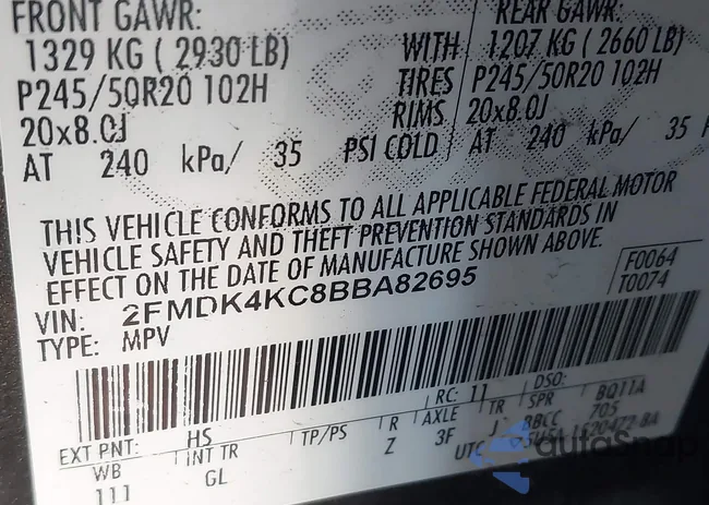 2FMDK4KC8BBA82695: 41115801