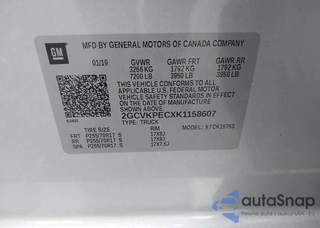 2GCVKPECXK1158607: 41116624