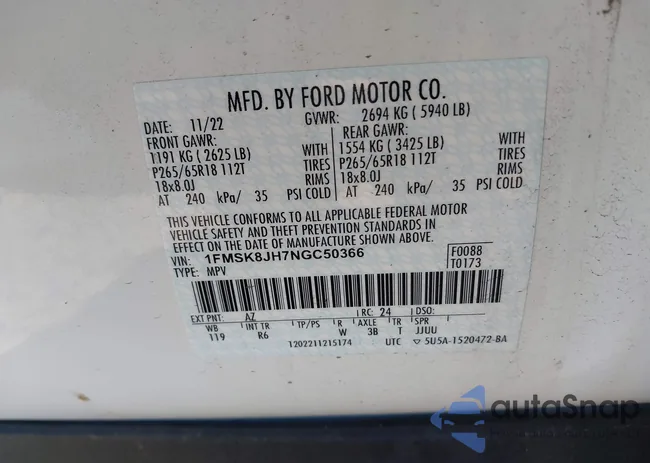 1FMSK8JH7NGC50366: 41118445